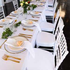 white chair hire in Melbourne