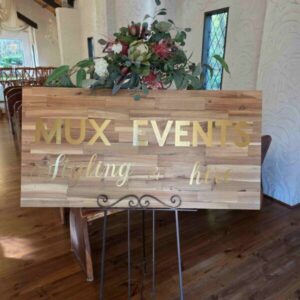 Wooden Welcome Sign Hire Melbourne