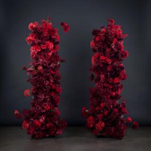 red flower arrangement